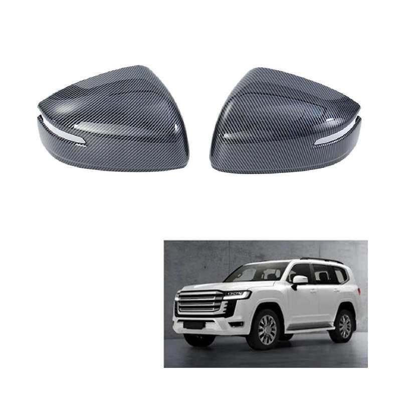 Carbon Fiber Style Mirror Cover Trim for Land Cruiser Lc300 2022 2023 Car Accessories
