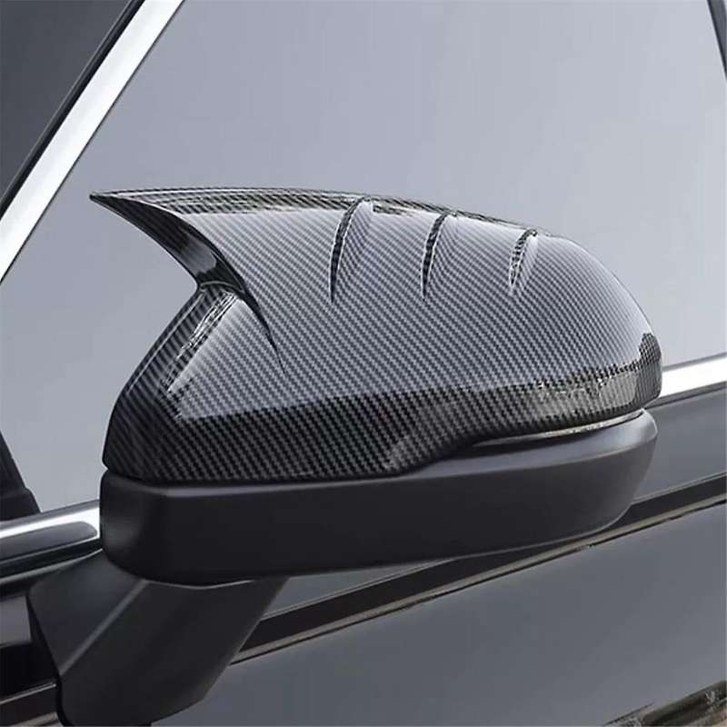 Carbon Fiber Style Rear View Mirror Cover Side Mirror Horn Caps Trim for -V 2023 2024 Accessories