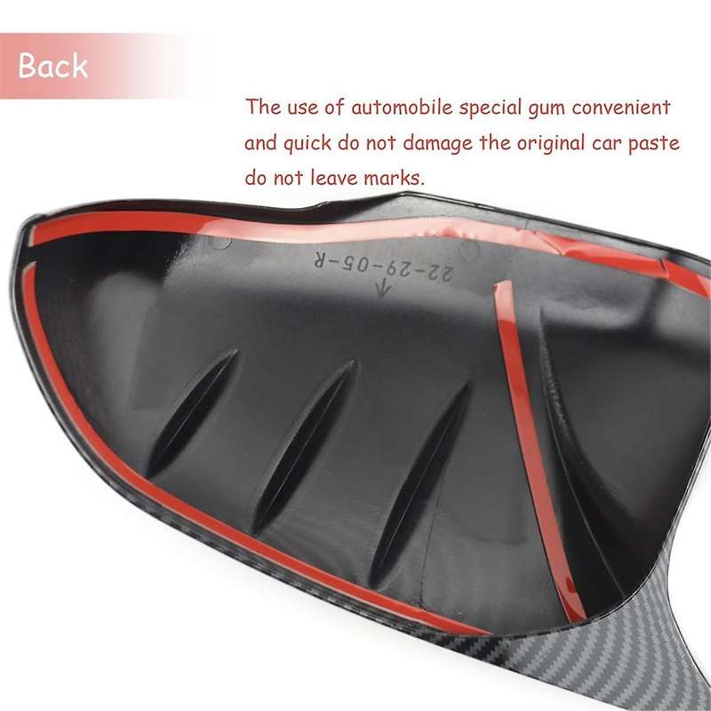 Carbon Fiber Style Rear View Mirror Cover Side Mirror Horn Caps Trim for -V 2023 2024 Accessories