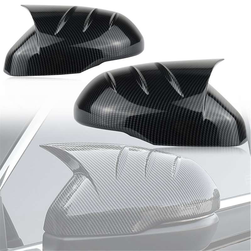 Carbon Fiber Style Rear View Mirror Cover Side Mirror Horn Caps Trim for -V 2023 2024 Accessories