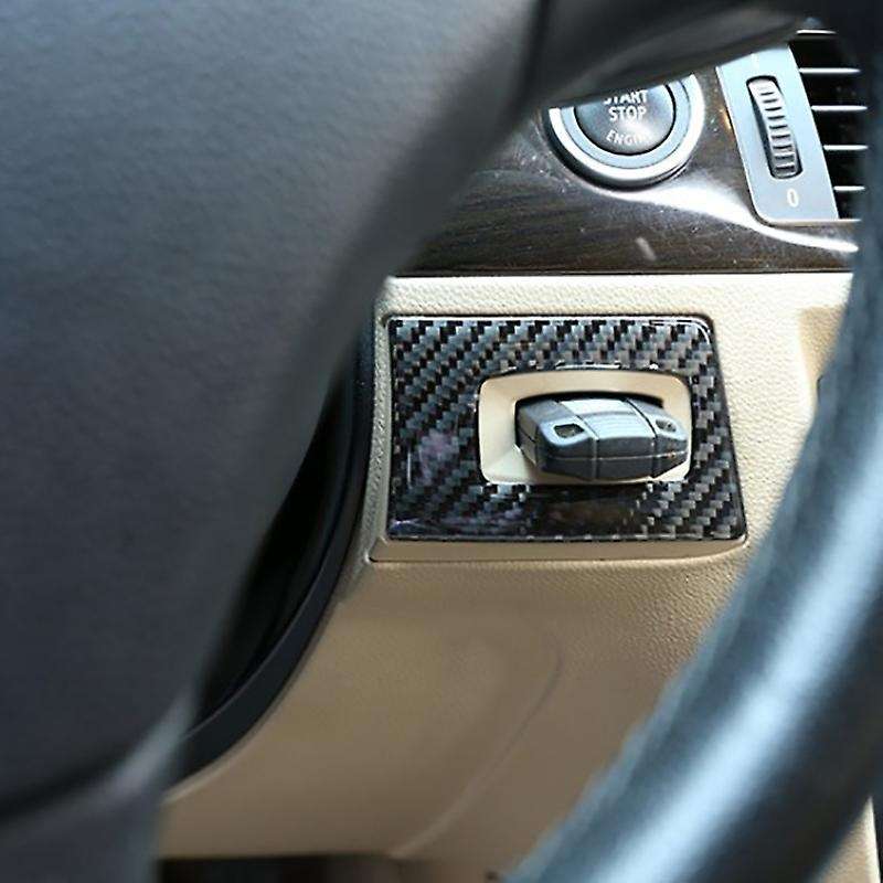 Carbon Fiber Switch Key Hole Cover Decorative Frame, Car Interior Decoration Sticker, for 3 Series E
