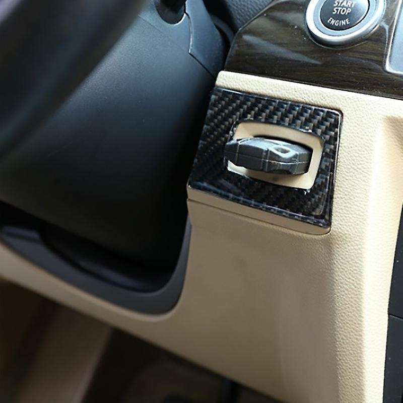 Carbon Fiber Switch Key Hole Cover Decorative Frame, Car Interior Decoration Sticker, for 3 Series E