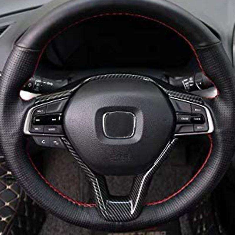 Carbon Fiber Style Steering Wheel Cover Trim Interior for Accord 2018 2019 Black