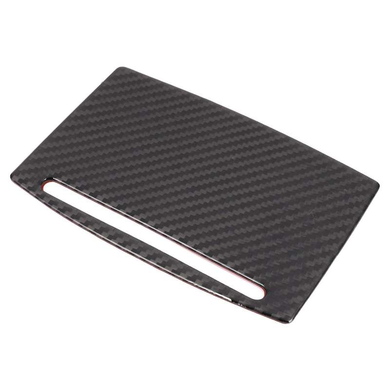 Carbon Fiber Styling Water Cup Panel Cover Sticker Trim for A6 C7 A7 Interior Console Armrest Storag