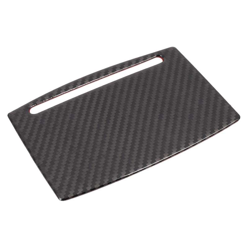 Carbon Fiber Styling Water Cup Panel Cover Sticker Trim for A6 C7 A7 Interior Console Armrest Storag