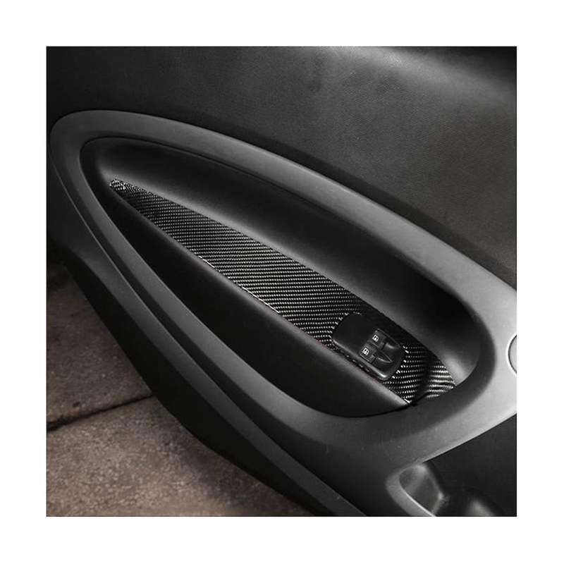 Carbon Fiber Window Glass Lift Button Trim Switch Cover Door Armrest Panel for Smart 453 Fortwo 201