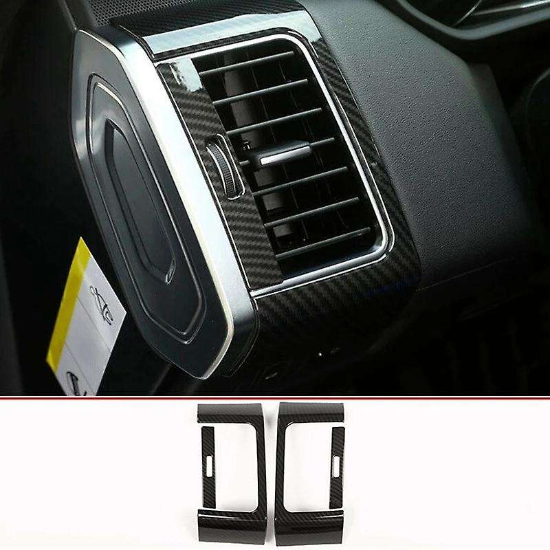 Carbon Fiber Texture Dashboard Side Air Vent Outlet Frame Cover Fit for Sport 2014-2019