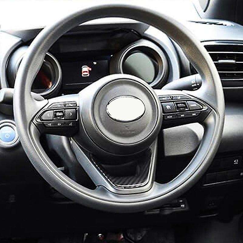 Carbon Fiber V Steering Wheel Panel Cover Trim Protector Cover Panel Decoration for Yaris 2020 2021