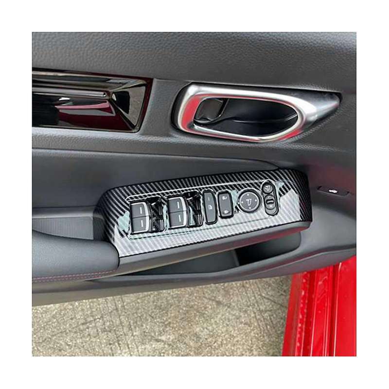 Carbon Fiber Window Glass Lift Button Trim Switch Cover Door Armrest Panel Sticker for 11th 2021-20