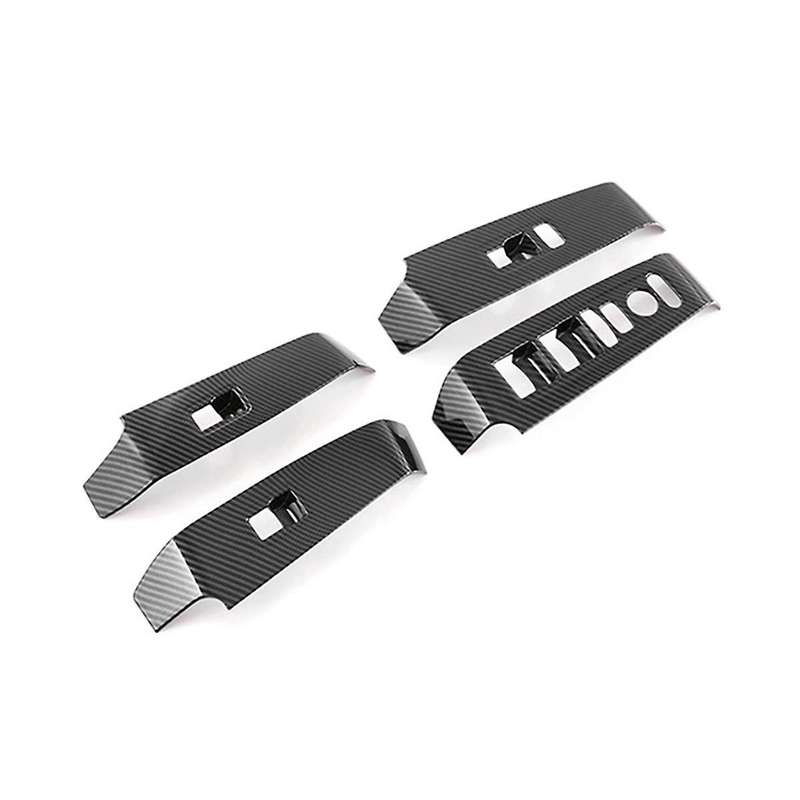 Carbon Fiber Window Glass Lift Button Trim Switch Cover Door Armrest Panel Sticker for 11th 2021-20