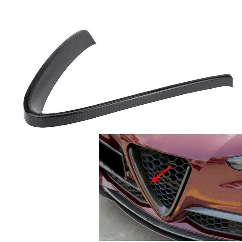 Carbon Fiber V Shape Front Grille Frame Cover Trim for 2016-2018