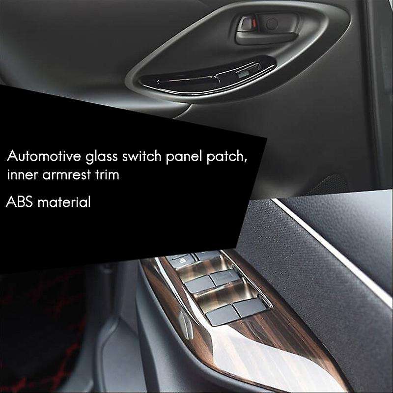 Carbon Fiber Window Glass Lift Button Trim Switch Cover Door Armrest Panel Sticker for YARiS 2020 20