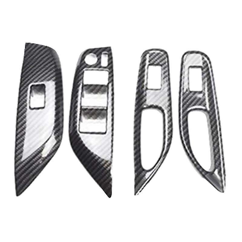 Carbon Fiber Window Glass Lift Button Trim Switch Cover Door Armrest Panel Sticker for YARiS 2020 20