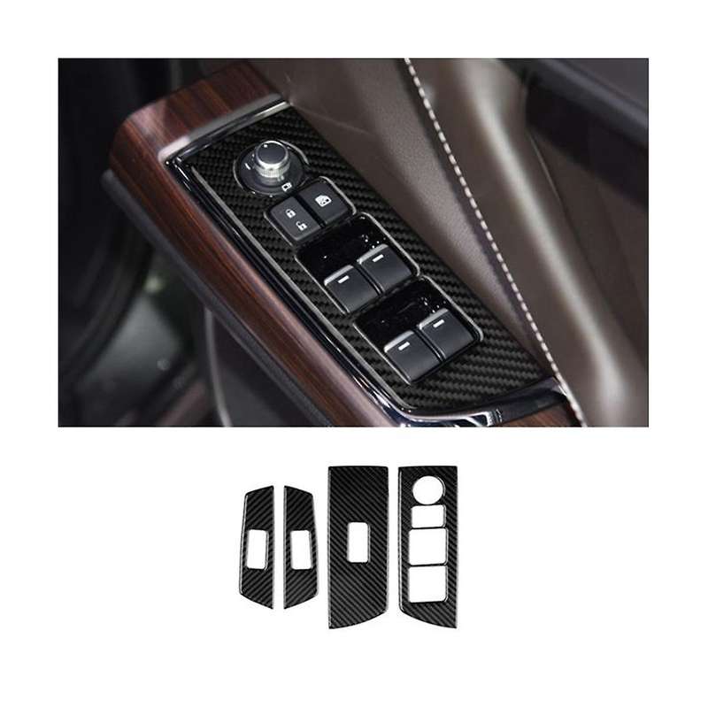 Carbon Fiber Window Glass Lift Button Trim Switch Cover Door Armrest Panel Sticker for -9 2016-2020