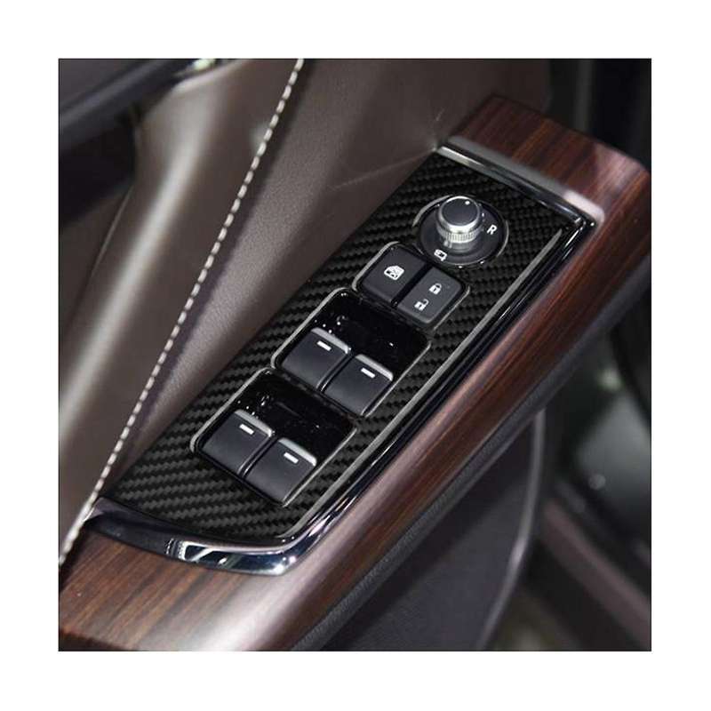 Carbon Fiber Window Glass Lift Button Trim Switch Cover Door Armrest Panel Sticker for -9 2016-2020