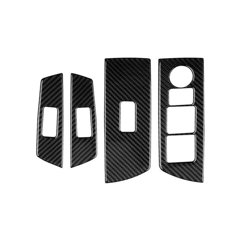 Carbon Fiber Window Glass Lift Button Trim Switch Cover Door Armrest Panel Sticker for -9 2016-2020