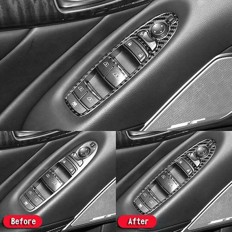 Carbon Fiber Window Lift Button Panel Cover Trim for Q50 Q60 2014-2019
