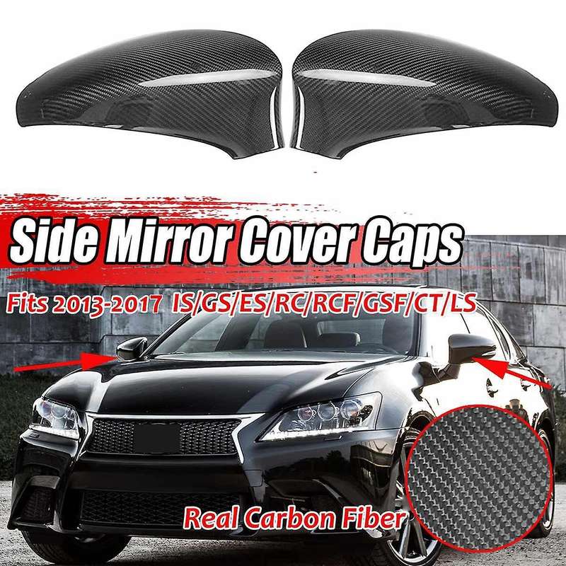 Carbon Fiber Wing Rearview Mirror Cover Caps Trim for ES IS250 IS300 GS GS350 GS450H Left Hand Drive