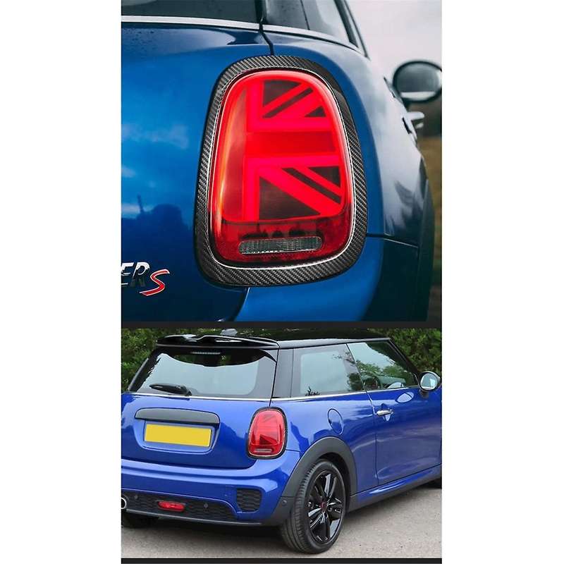 Carbon Fibre Car Headlight Ring Bezel Trim Cover TailLight Trim Cover for F55 F56 F57 2014-2020 Rear