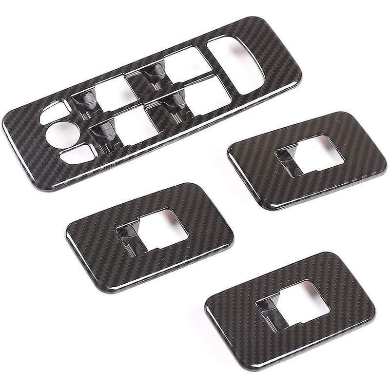 Carbon Fibre Car Window Glass Lift Switch Button Frame Cover Trim for Sport 2020