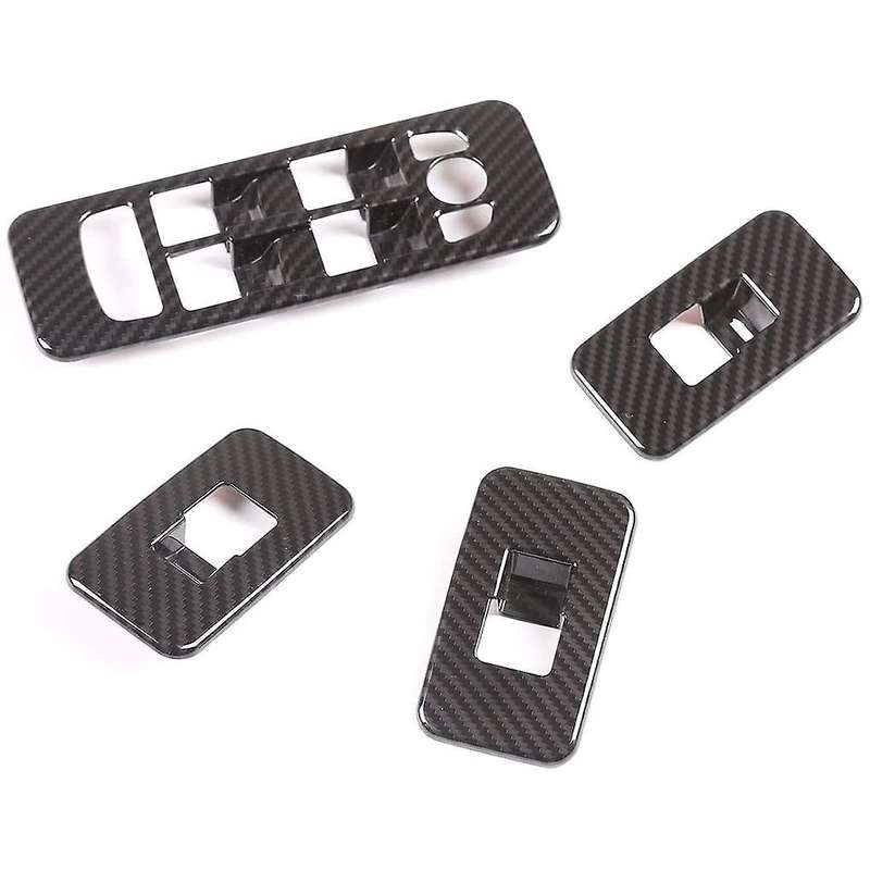 Carbon Fibre Car Window Glass Lift Switch Button Frame Cover Trim for Sport 2020