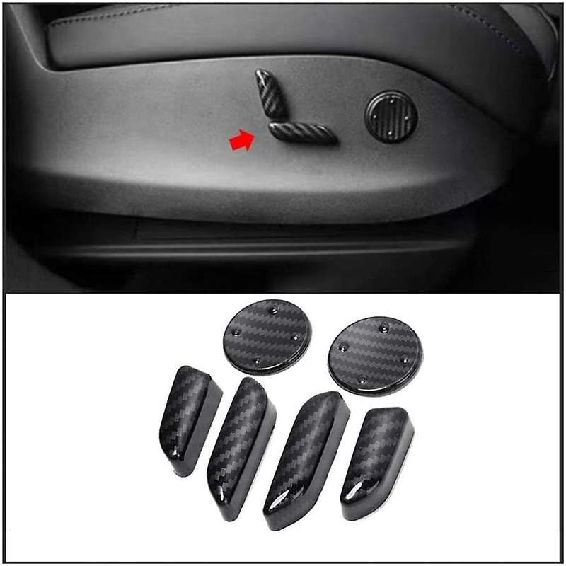 Carbon Fibre ABS for Model 3 Seat Adjustment Switch Botton Cover Trim Decorative Frame Sticker Car A