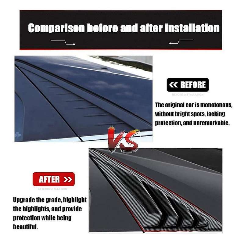 Carbon Fibre ABS Rear Window Louver Shutter Cover Trim for 2021 2022 Scoop Shade Accessories