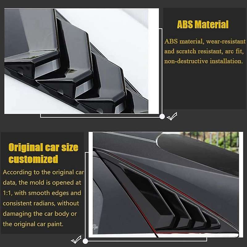 Carbon Fibre ABS Rear Window Louver Shutter Cover Trim for 2021 2022 Scoop Shade Accessories
