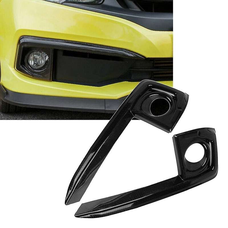 Carbon Front Front Bumper Fog Light Lamp Cover Set for Sedan 2019-2021