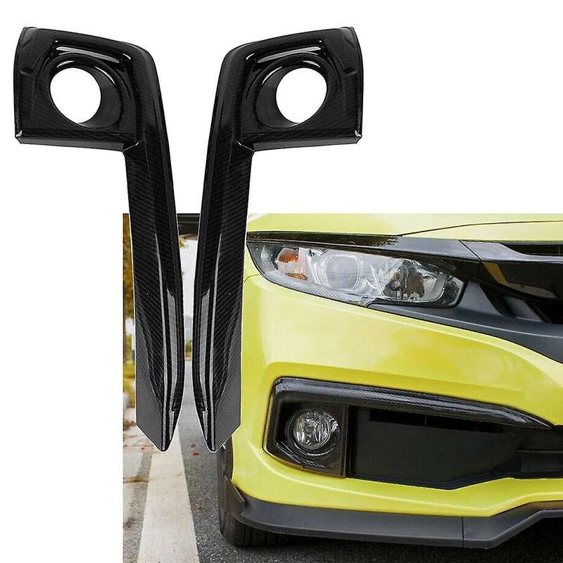 Carbon Front Front Bumper Fog Light Lamp Cover Set for Sedan 2019-2021