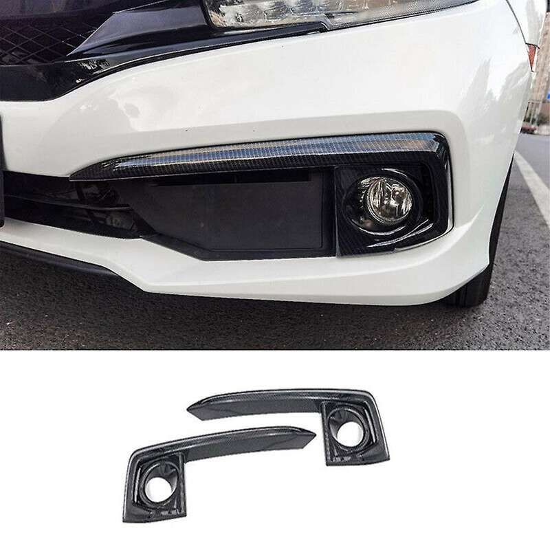 Carbon Front Front Bumper Fog Light Lamp Cover Set for Sedan 2019-2021
