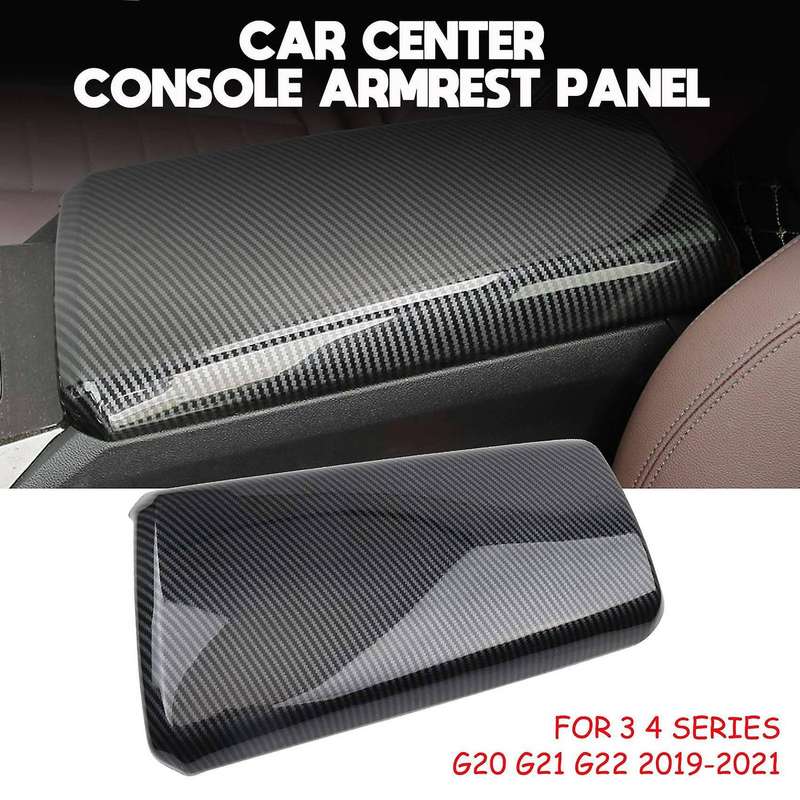Carbon Fibrer Center Console Armrest Panel Cover Trim for 3 4 Series G20 G21 G22 2019-2021 Car Acce