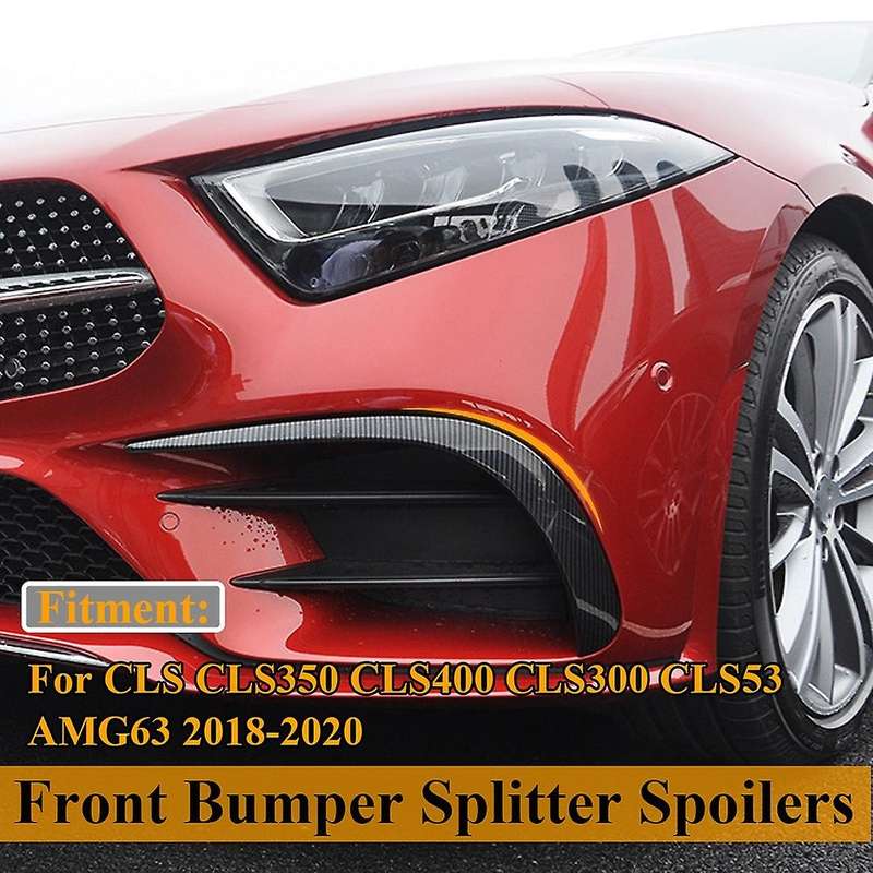 Carbon Front Bumper Lip Splitter Spoiler Canards Air Knife Trim for CLS350 CLS400 CLS300 CLS53 AMG63