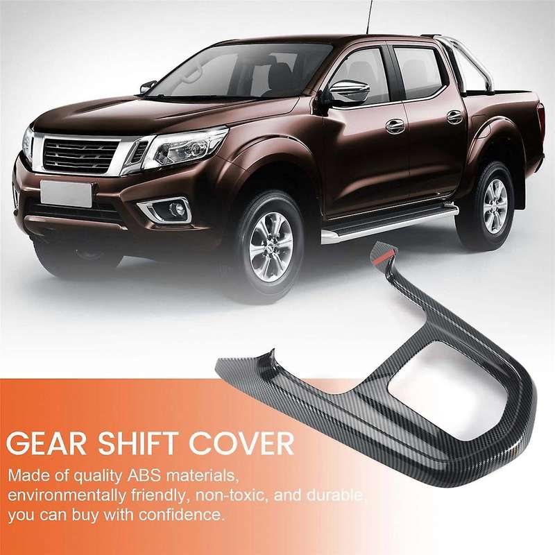 Carbon Fibre for Navara Np300 2016-2019 Car Gear Shift Knob Frame Panel Decoration Cover Trim Stick