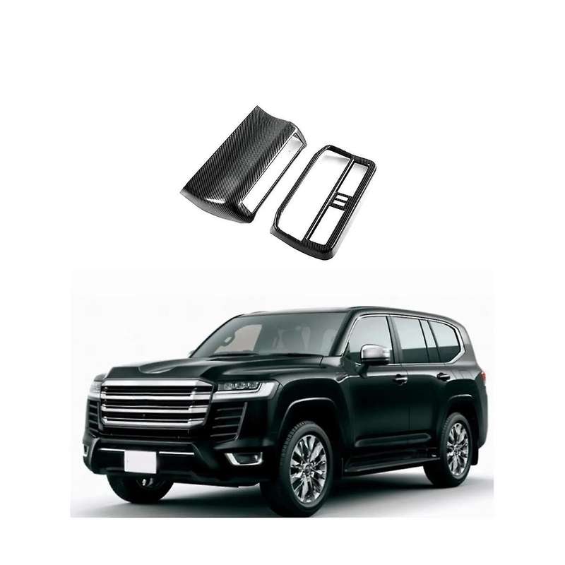 Carbon Interior Rear Air Condition Vent Outlet Frame Anti-kick Usb Panel Cover for Land Cruise Lc30