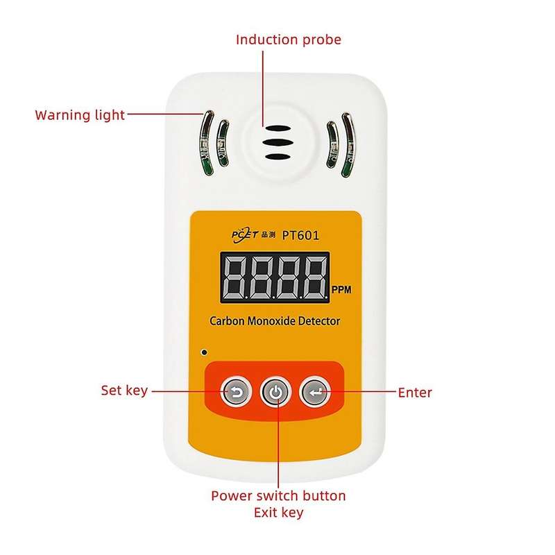 Carbon Monoxide Detector CO Gas Leak Analyzer Portable High Precision Gas Detector with Sound Light