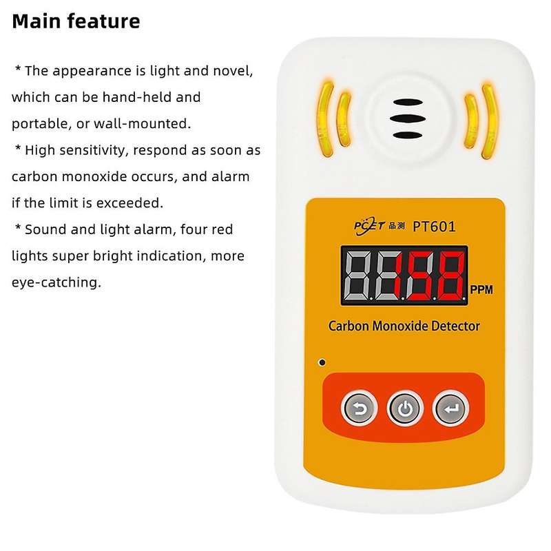 Carbon Monoxide Detector CO Gas Leak Analyzer Portable High Precision Gas Detector with Sound Light