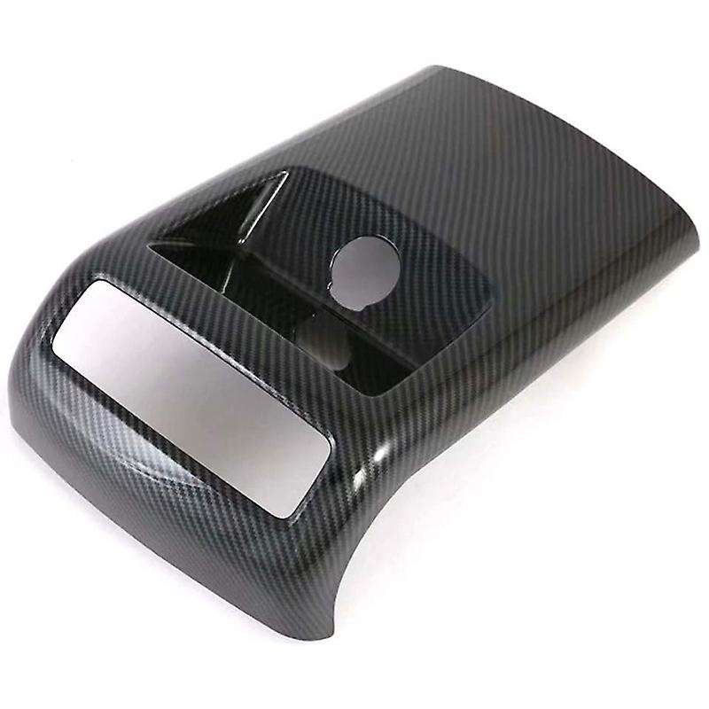 Carbon Style Full Coverage Rear Armrest Box A/C Air Outlet Vent Cover Trim for 2020