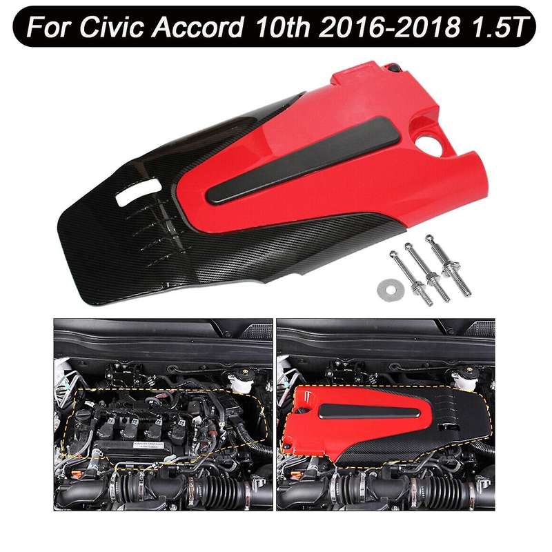 Carbon Style Engine Cover Bonnet Hood Protection Soundproof Cover for Accord 10Th 2016-2018 1.5T