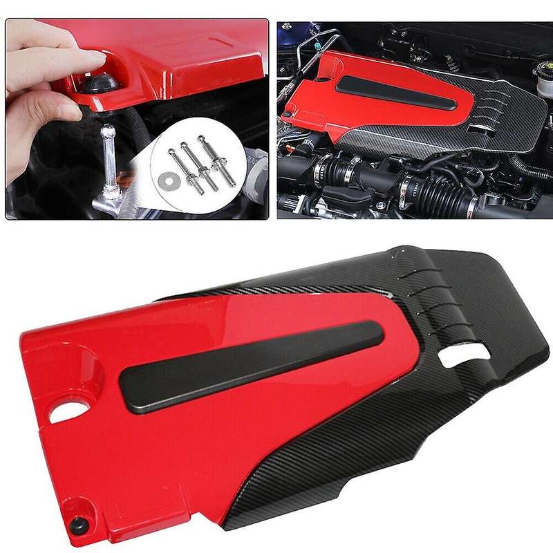 Carbon Style Engine Cover Bonnet Hood Protection Soundproof Cover for Accord 10Th 2016-2018 1.5T