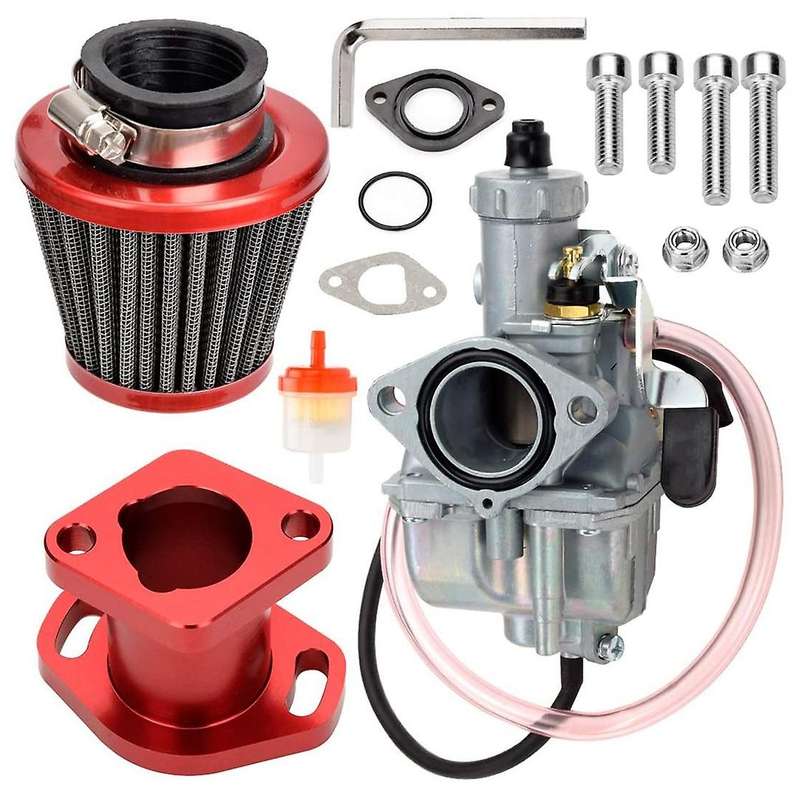Carburetor Air Filter Kit Adapt for VM22 212Cc GX200 6.5Hp Engine 196Cc CT200U KT196 Mini Bike-Red