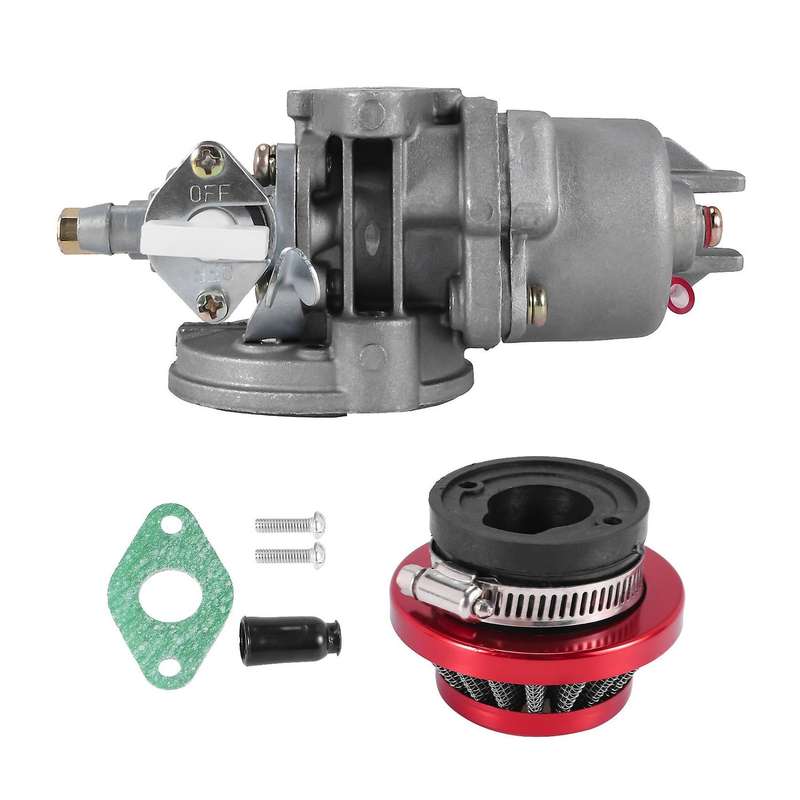 Carburetor Carb Carby + Red Filter + Stack for 2 Stroke 47Cc 49Cc Engine Parts Mini Kids Atv Quad D