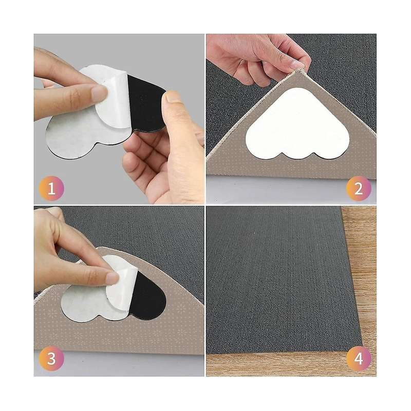 Carpet Gripper, Double Sided Non- Rug Tape Stickers Rug Pad Carpet Tape Corner Side Gripper for Floo