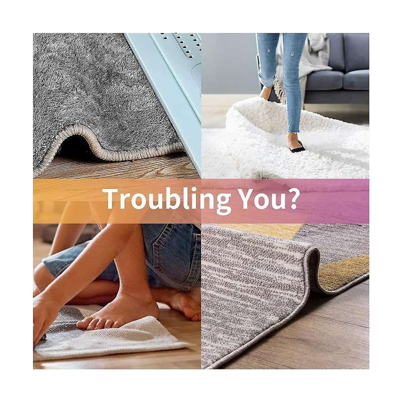 Carpet Gripper, Double Sided Non- Rug Tape Stickers Rug Pad Carpet Tape Corner Side Gripper for Floo