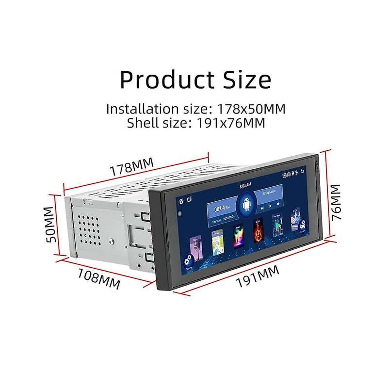 Carplay 1 Din 6.9in 2g+32g Car Multimedia Player Android Gps Bluetooth Wifi Usb Fm Mirror Link Car