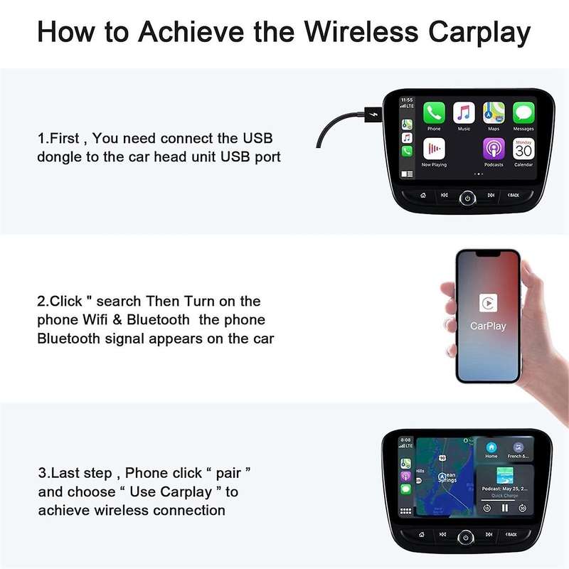 Carplay Wired to Wireless Smart Box Auto Adapter Android AI Box Carplay Dongle Plug Wireless Auto A