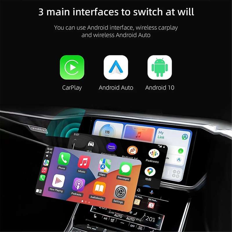 Carplay Ai Box Wireless Carplay Adapter Wireless Android Auto Custom Interface Mobile Apps 4g Lte Gp