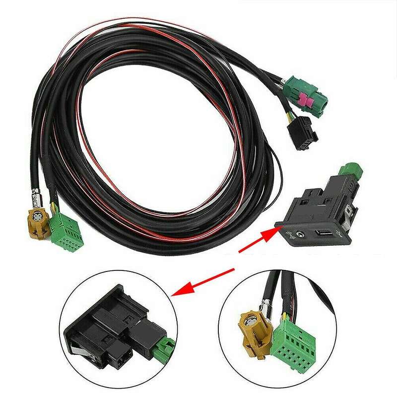 CARPLAY USB AUX CarPlay USB Install Plug Socket Harness for Golf 7 MK7 5QD035762E/J 5G0035222F /E 5G