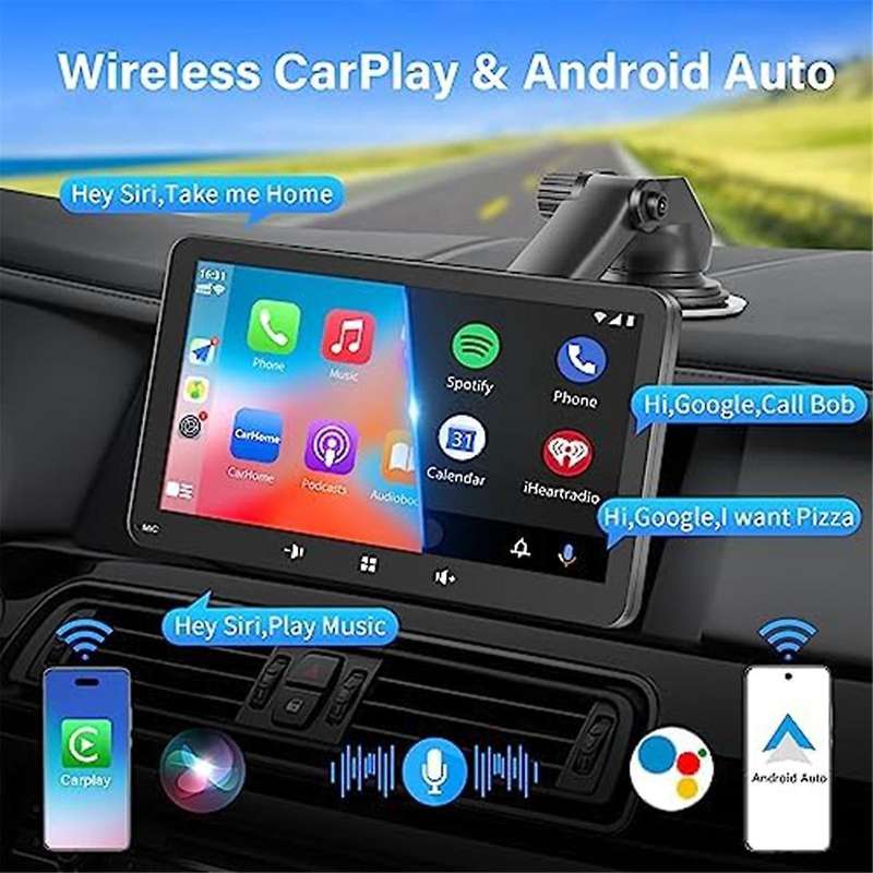 Carplay,7-inch Touchscreen Portable Car Audio System,car Radio with Reverse Camera,wireless Car Mp5