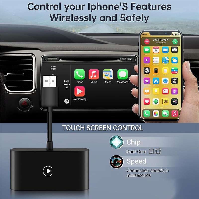 CarPlay Wireless Adapter Wired to Wireless Carplay Dongle for WiFi Online Update Wireless CarPlay A